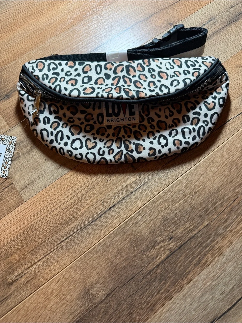 Brighton Leopard Print Love Belt Bag - Cream & Black